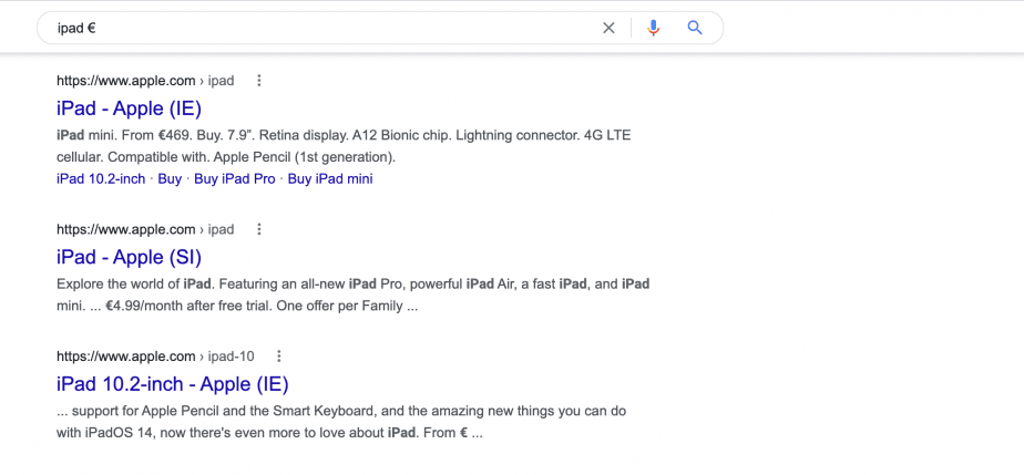 ipad € ipad €
