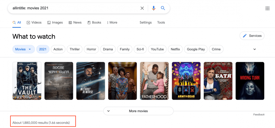 Search with allintitle operator Search with allintitle operator