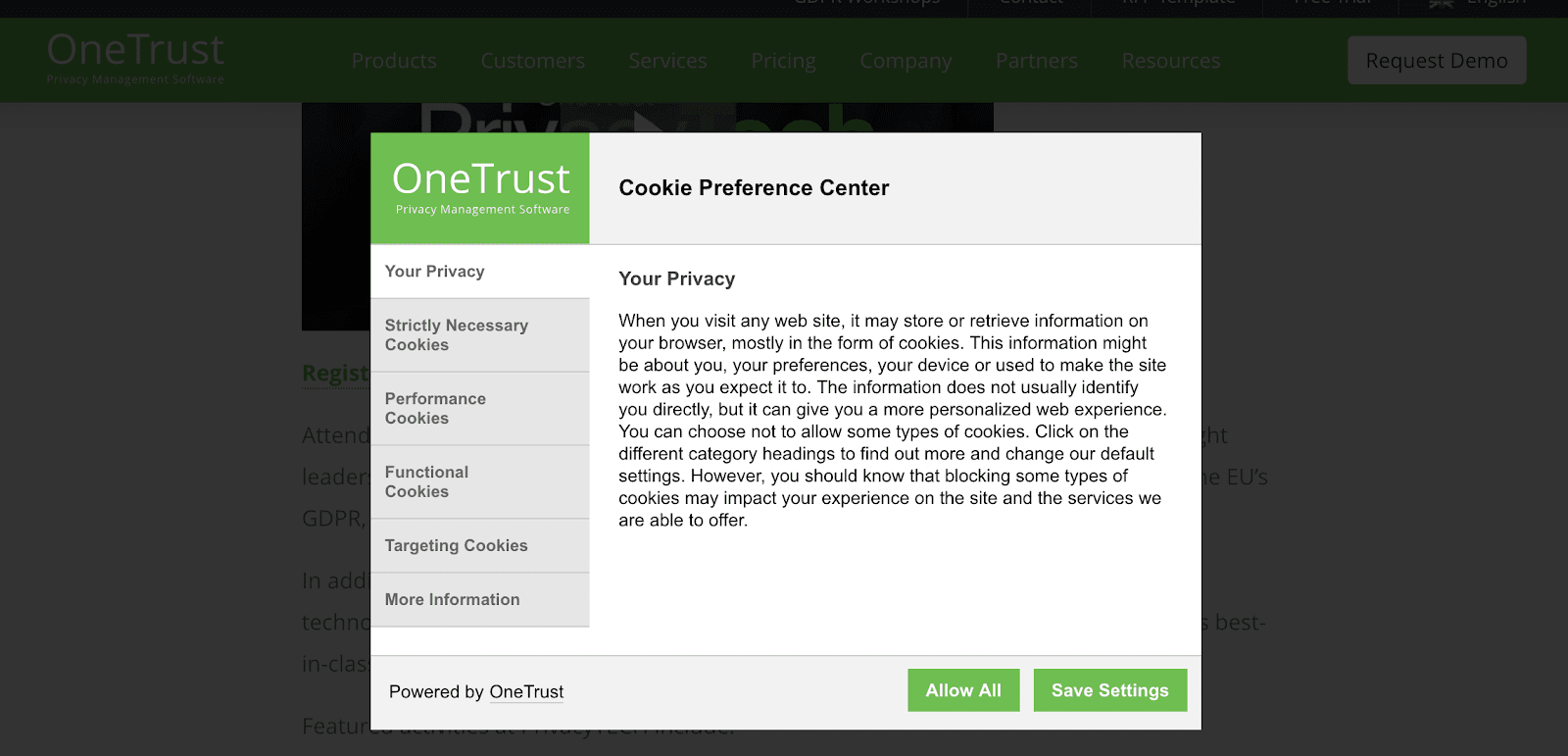 Managing Cookie Compliance Using OneTrust Cookie Consent