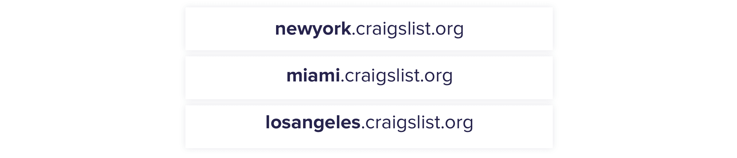 Craigslist city subdomains 