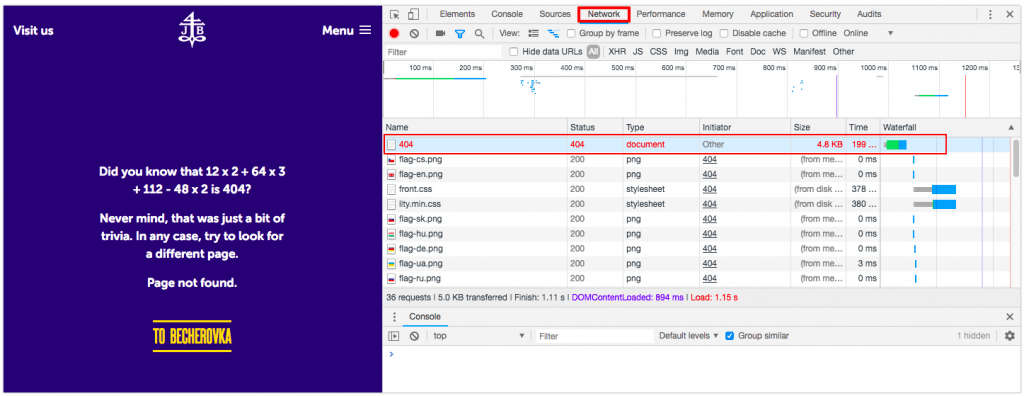 Using the Inspector to check status codes