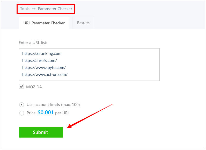Checking Moz Domain Authority in SE Ranking How to check Moz Domain Authority in SE ranking