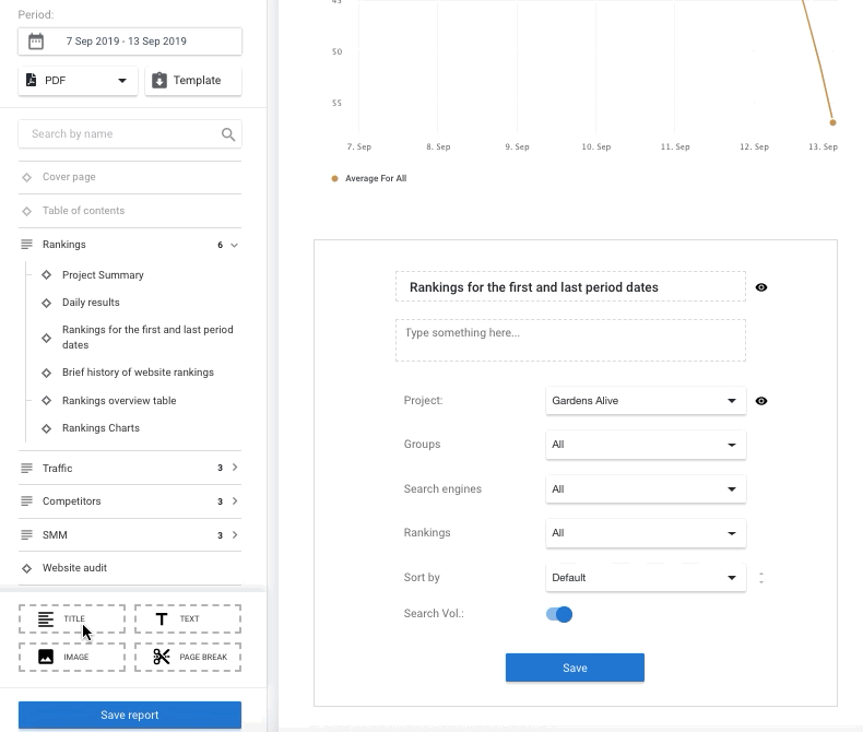 Adding images, title, and texts to Reports