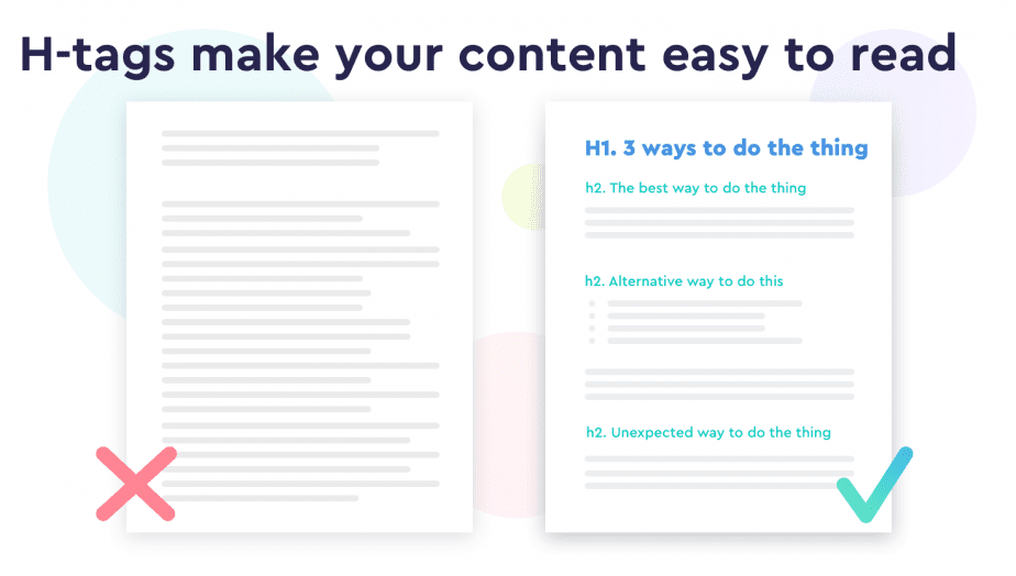 H-tags make your content easier to read How h-tags frame the content