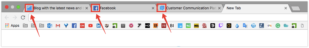 What favicons look like in the browser address bar