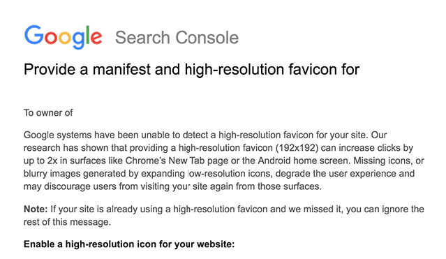 Letter from Google on favicons Google sends letter on favicons