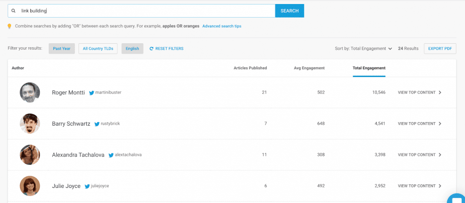 how to search for the topic in Buzzsumo