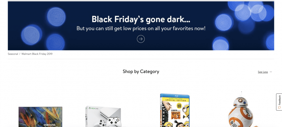Walmart Black Friday page