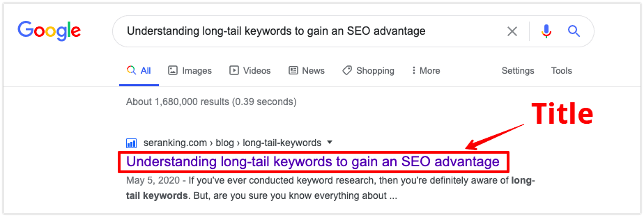 seo meta title