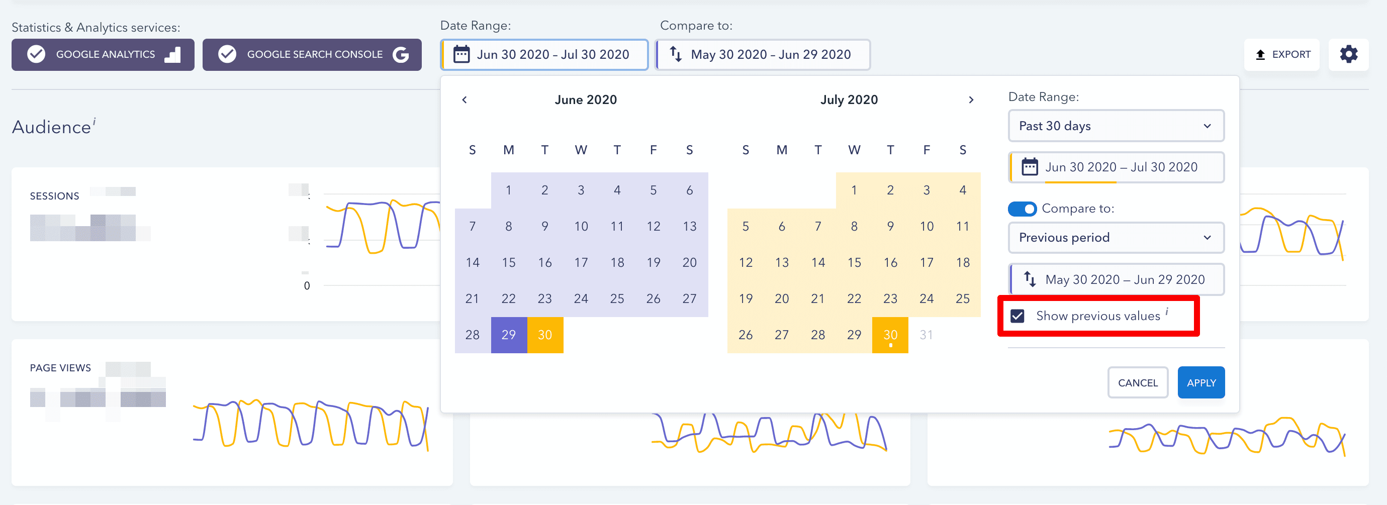 Options for comparing values