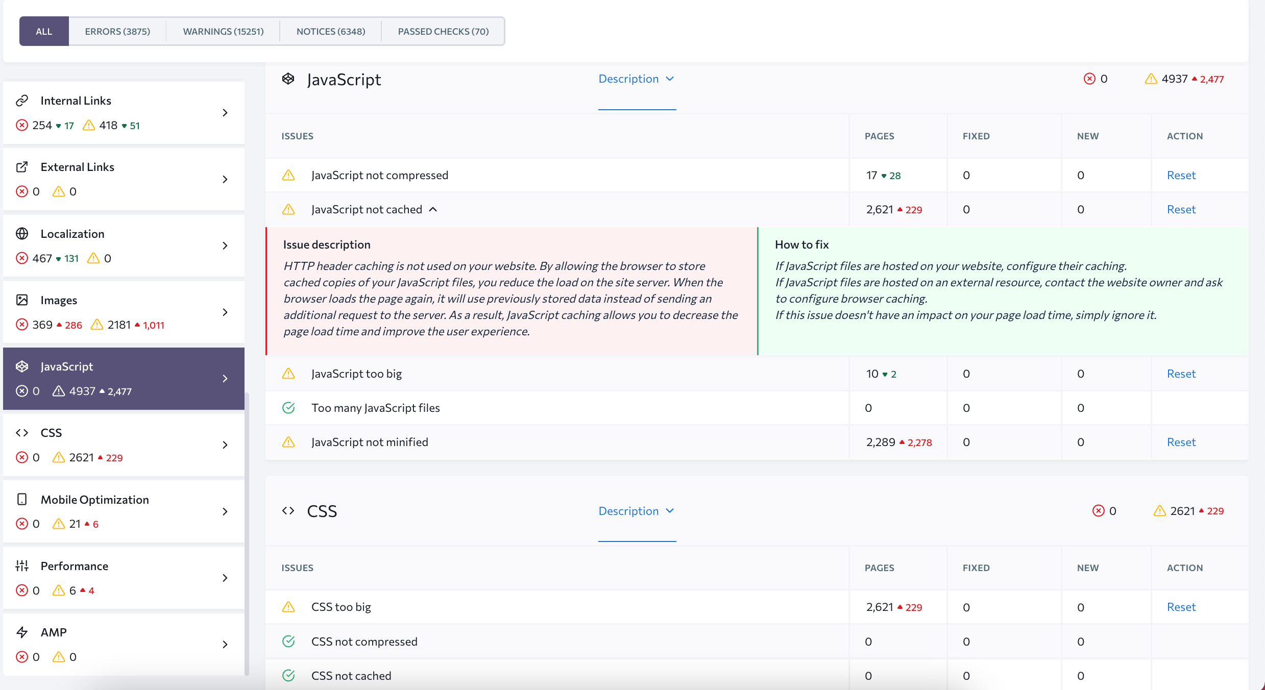 JavaScript and CSS issues