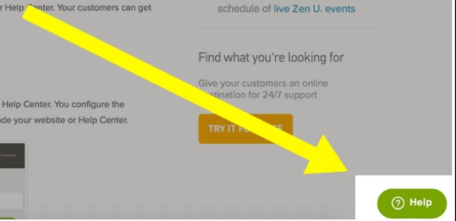 Example of a customer service widget