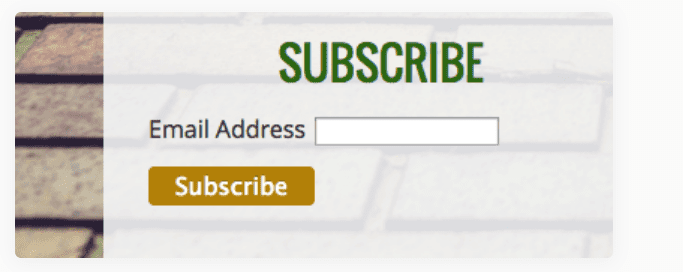 Example of an email subscription widget