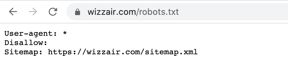 WizzAir robots.txt