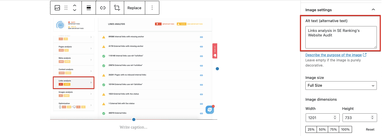 Adding alt in WordPress