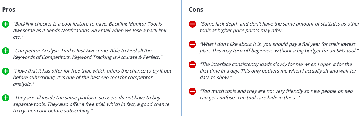 Pros and cons in review