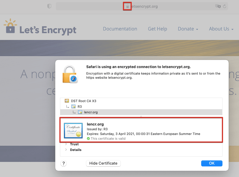 tls certificate mac mail