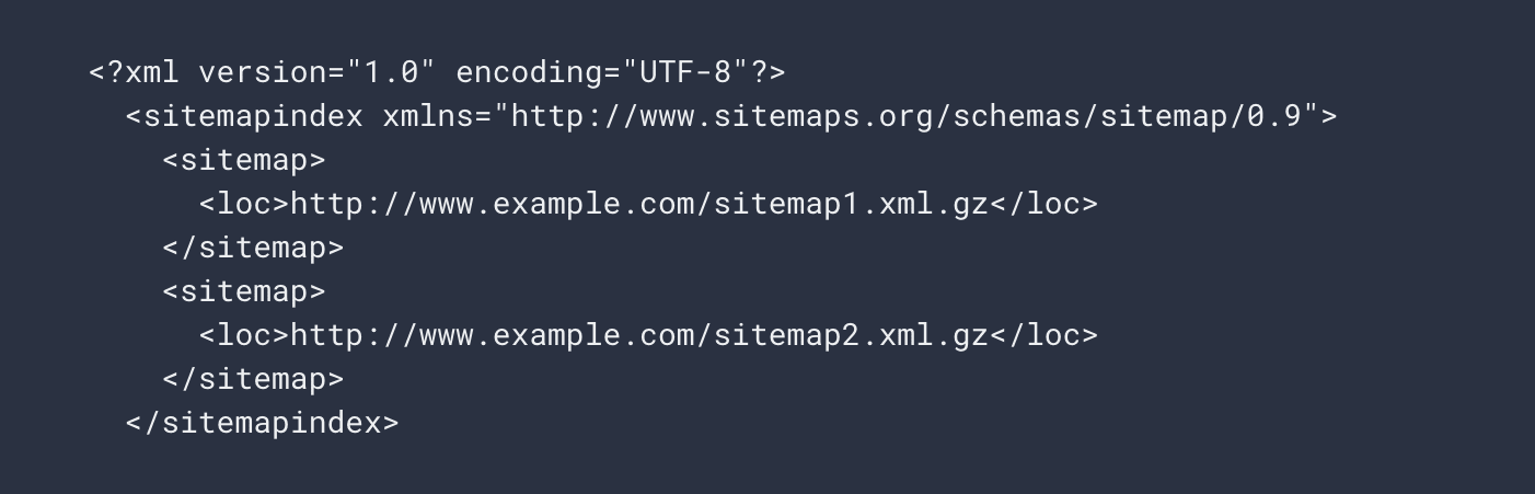 Sitemap index file