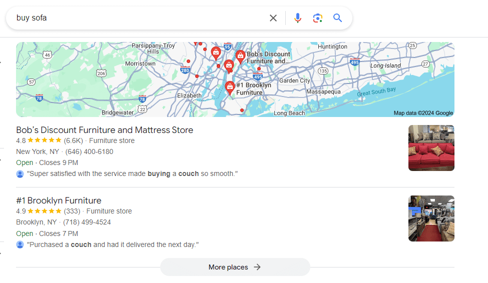 Map in the SERP