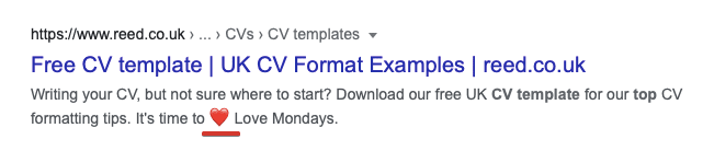 Emojis in the page's description