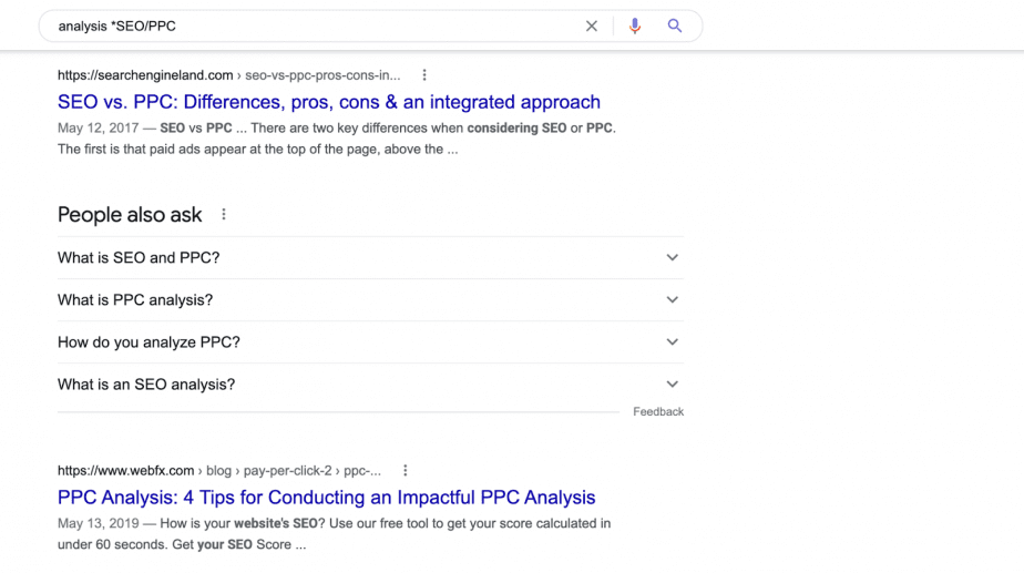 analysis *SEO/PPC analysis *SEO/PPC