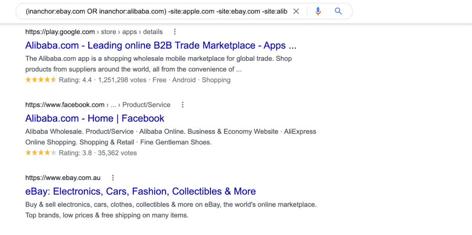 (inanchor:ebay.com OR inanchor:alibaba.com) -site:ebay.com -site:alibaba.com , SEO, Wordpress Support & Insurance, Mortgage, Loans, Legal, Etc Blogs