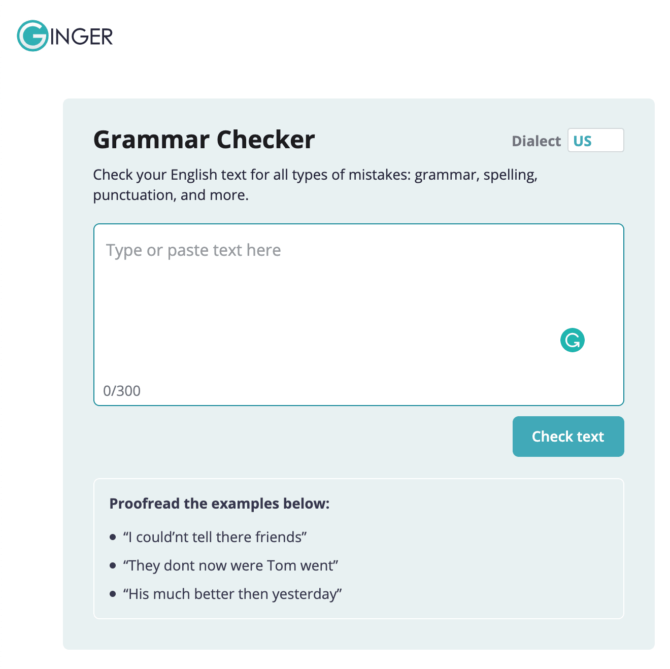 Ginger grammar checker