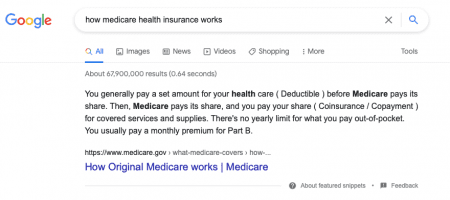 featured snippets example