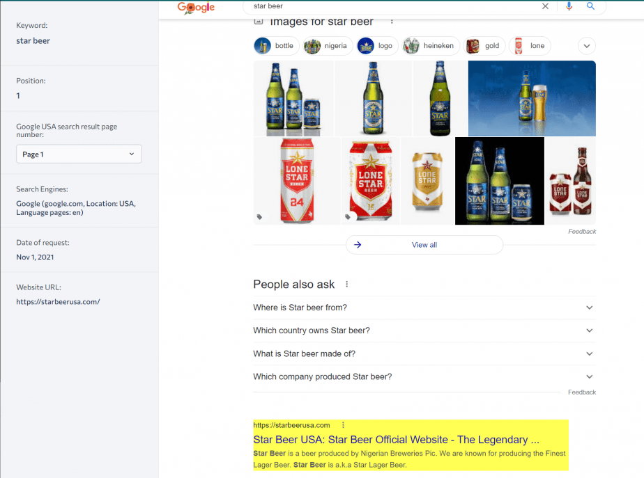 Results of the Star Beer website optimization