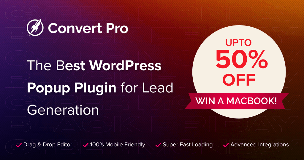 Black Friday offer from Convert Pro