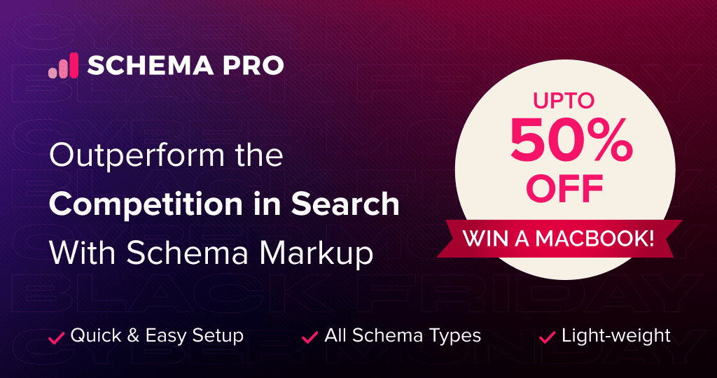 Black Friday offer from Schema Pro