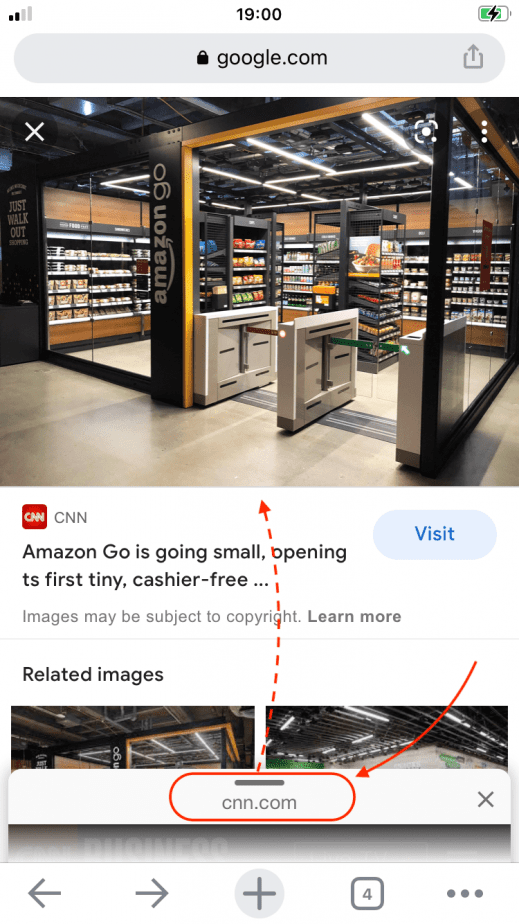Swipe-to-Visit Feature