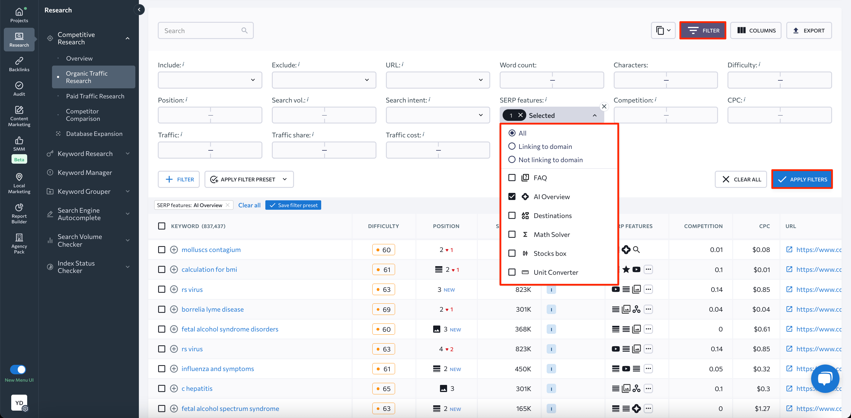 AI Overviews tracking