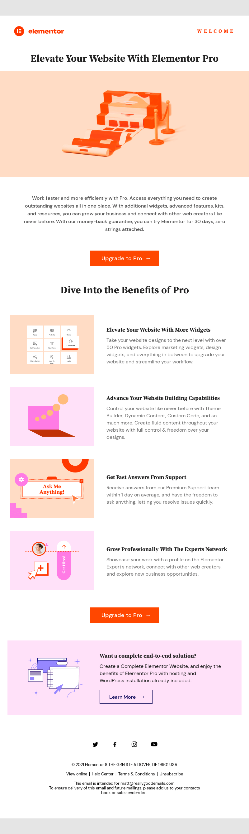 Onboarding email example