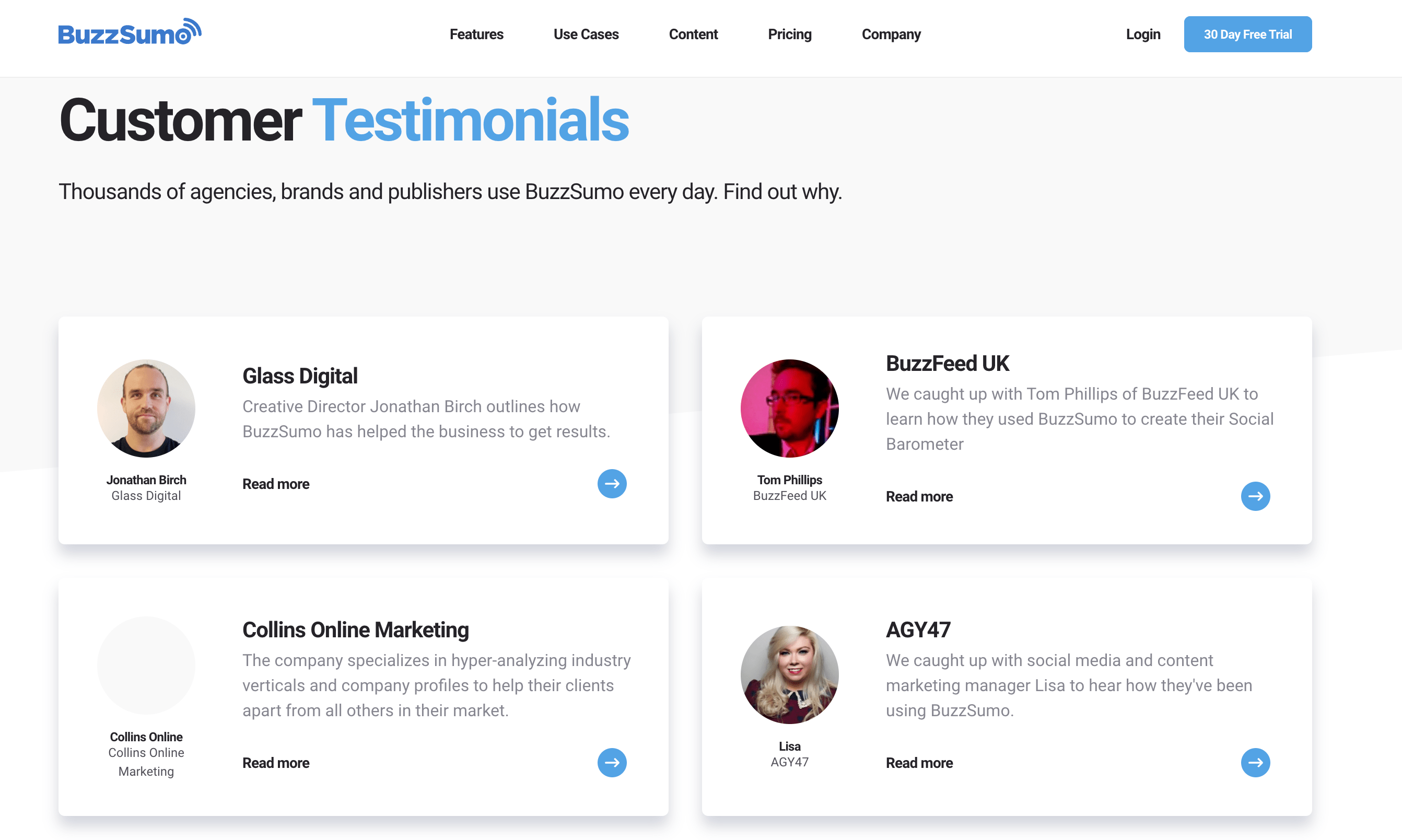 BuzzSumo testimonials