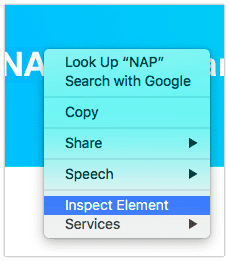 How to inspect an element in Safari
