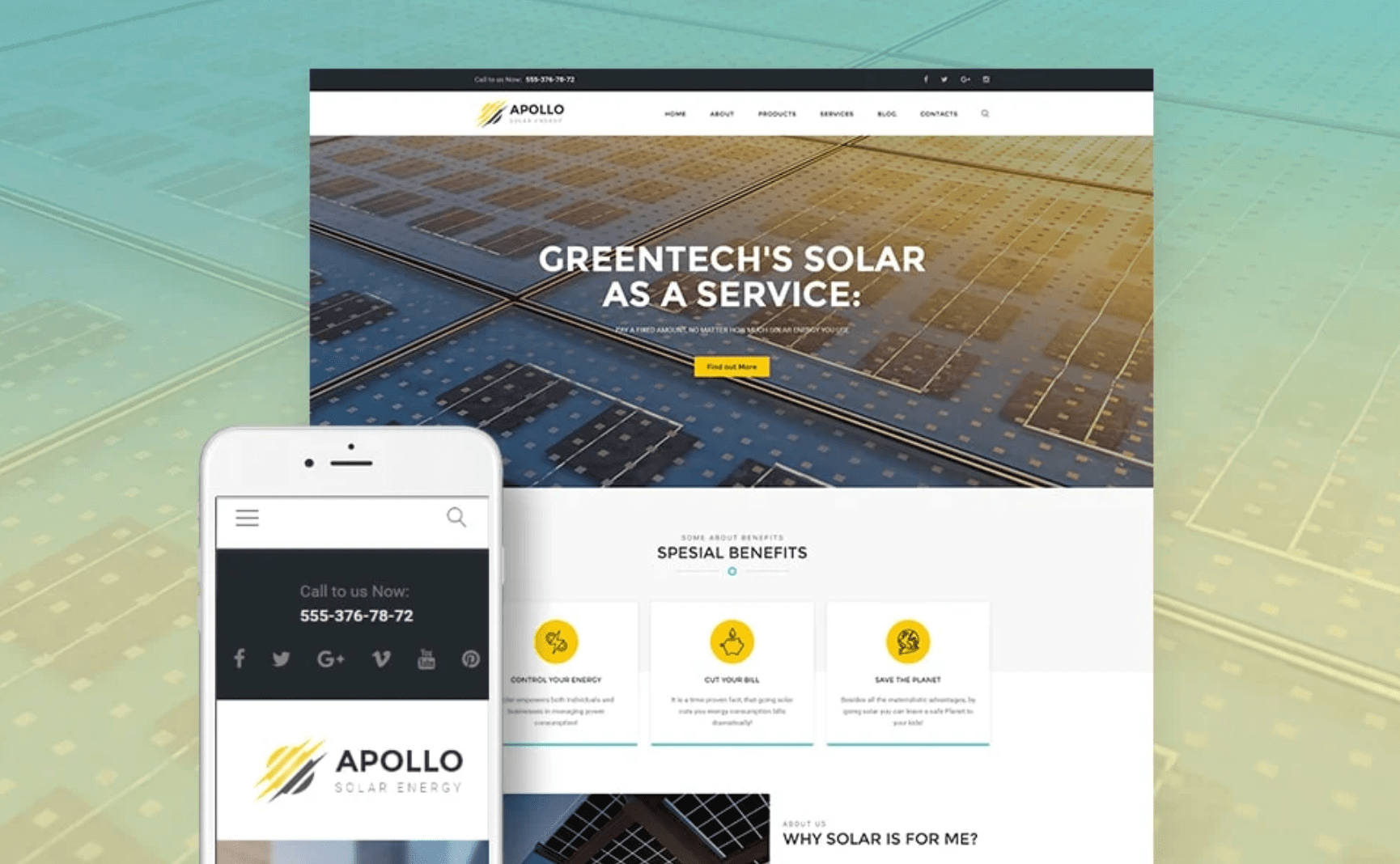 Apollo — Solar Energy Business Responsive WordPress Theme
