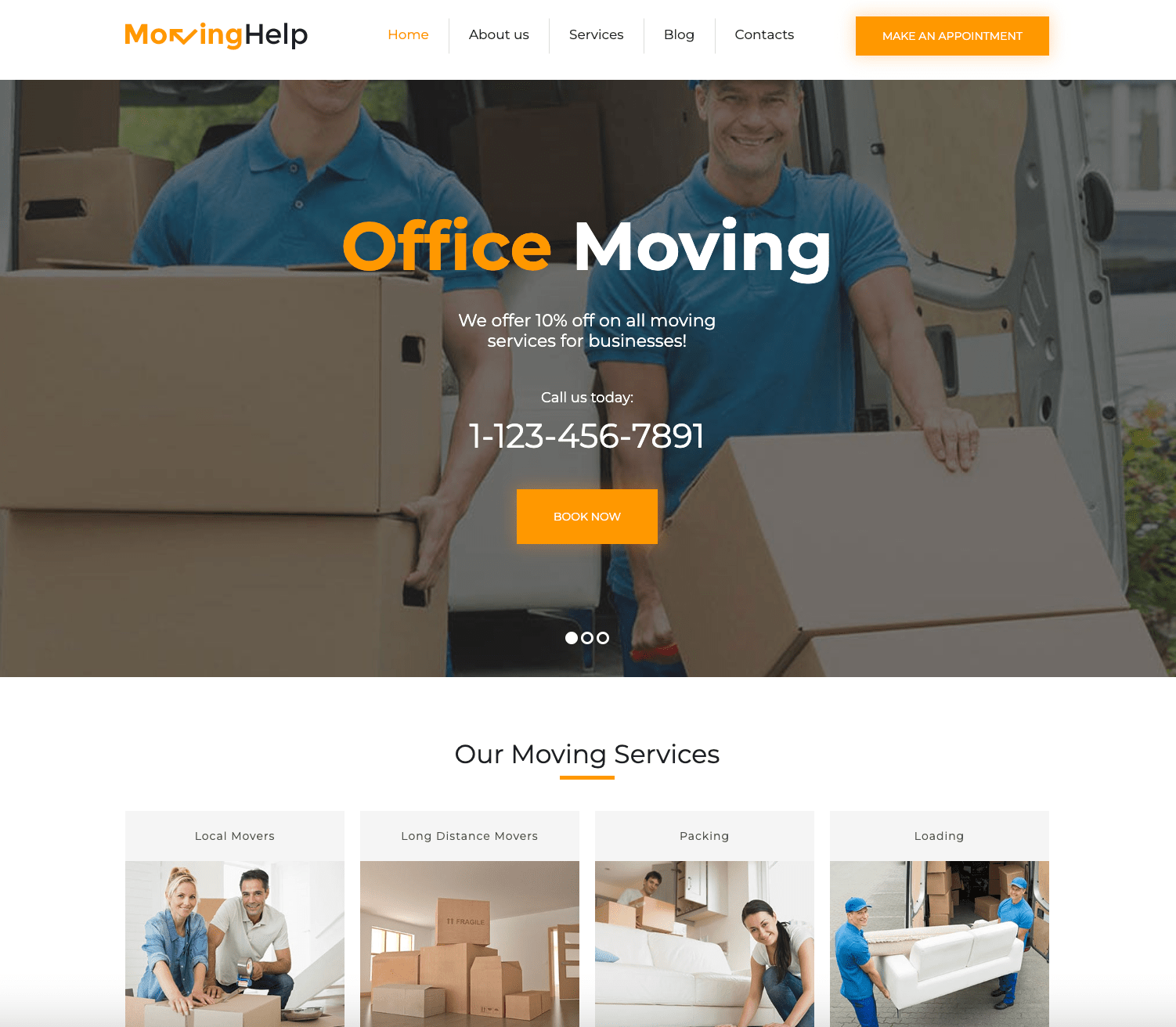 Moving Help — Moving Services Responsive Moto CMS 3 Template