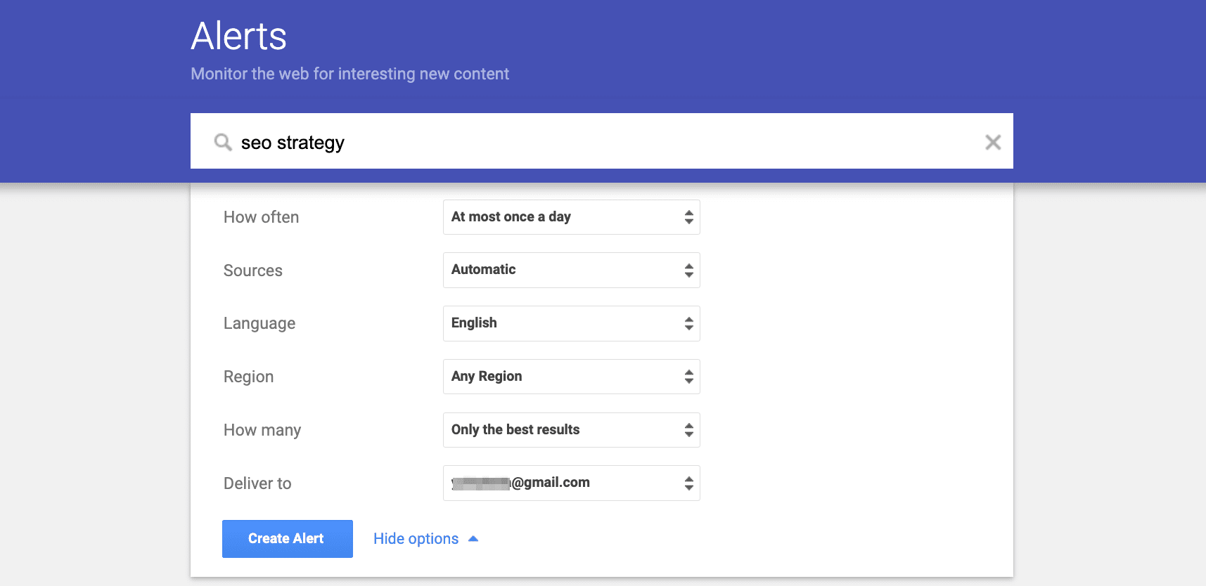 Google Alerts Filters