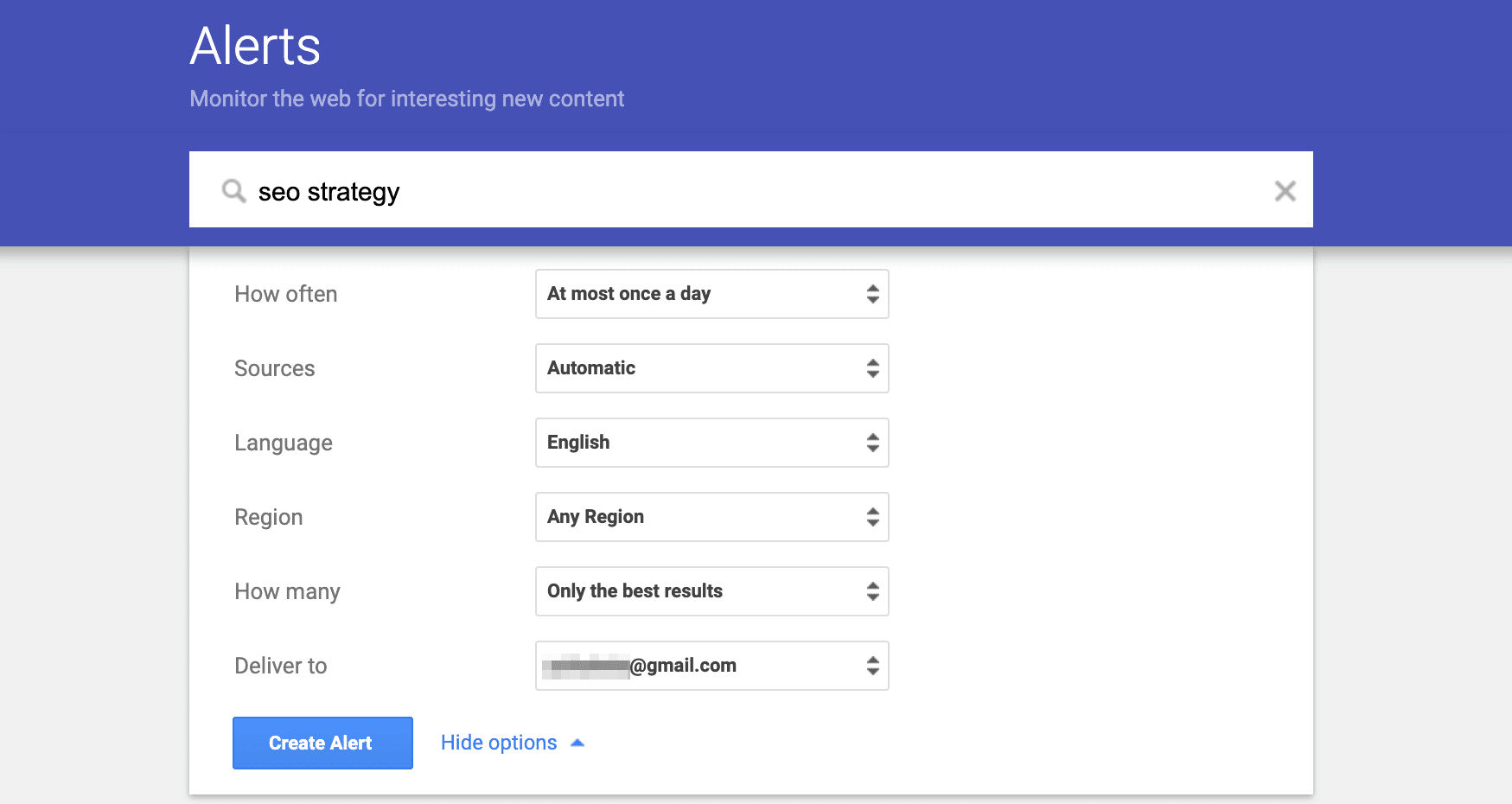 Google Alerts Filters