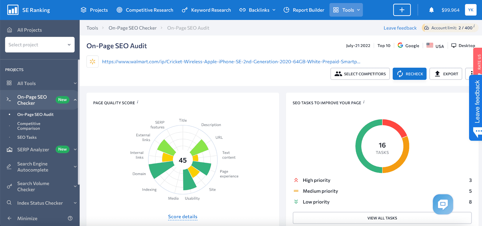 On-Page SEO audit overview