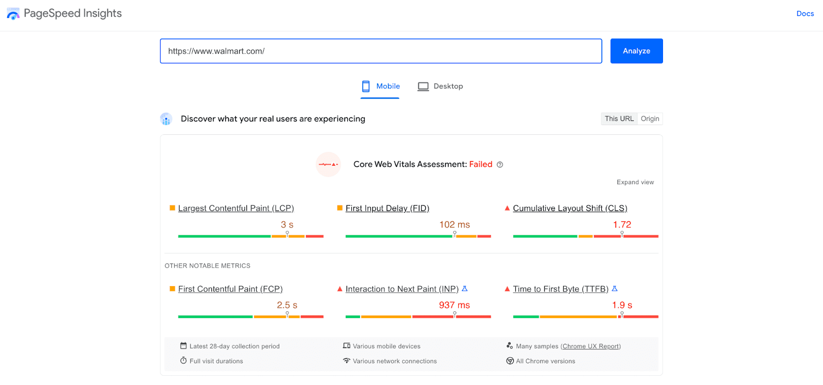 PageSpeed CWV