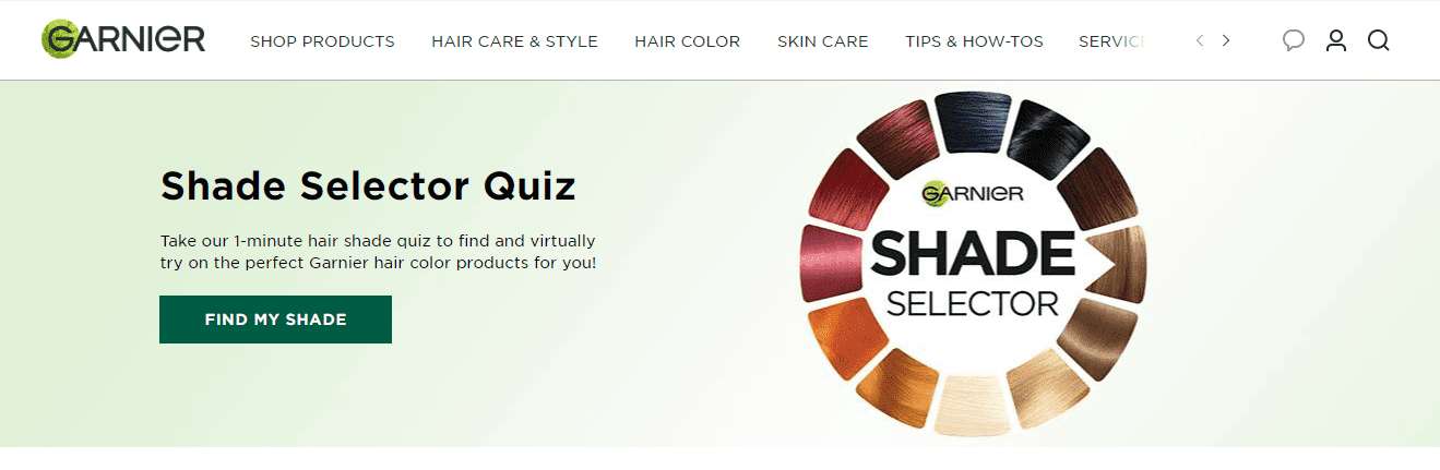 Garnier’s shade selector