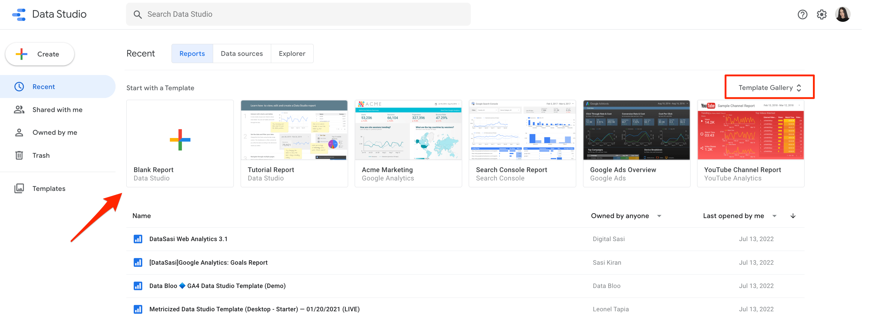 Data Studio dashboards