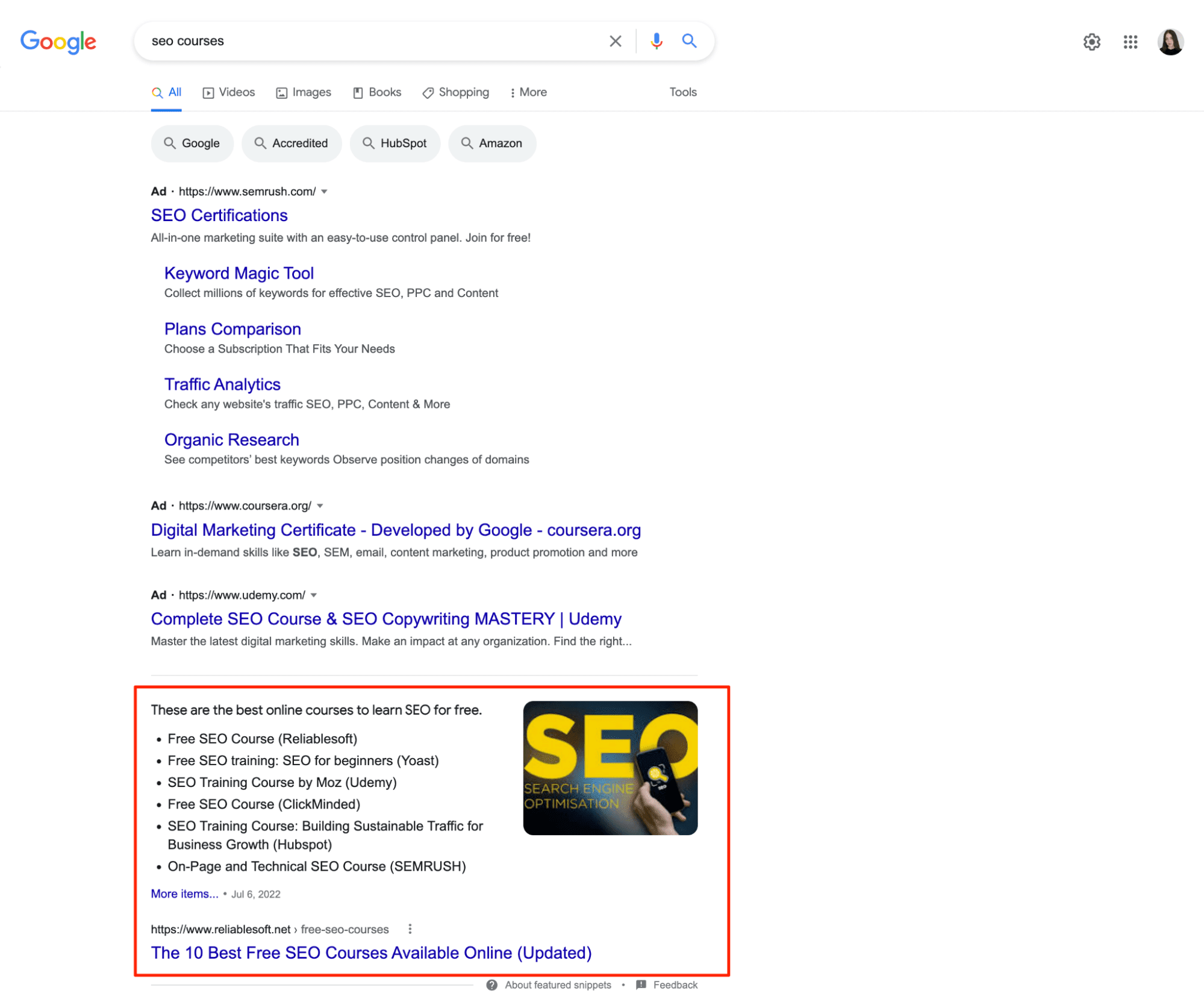 Commercial Search Query