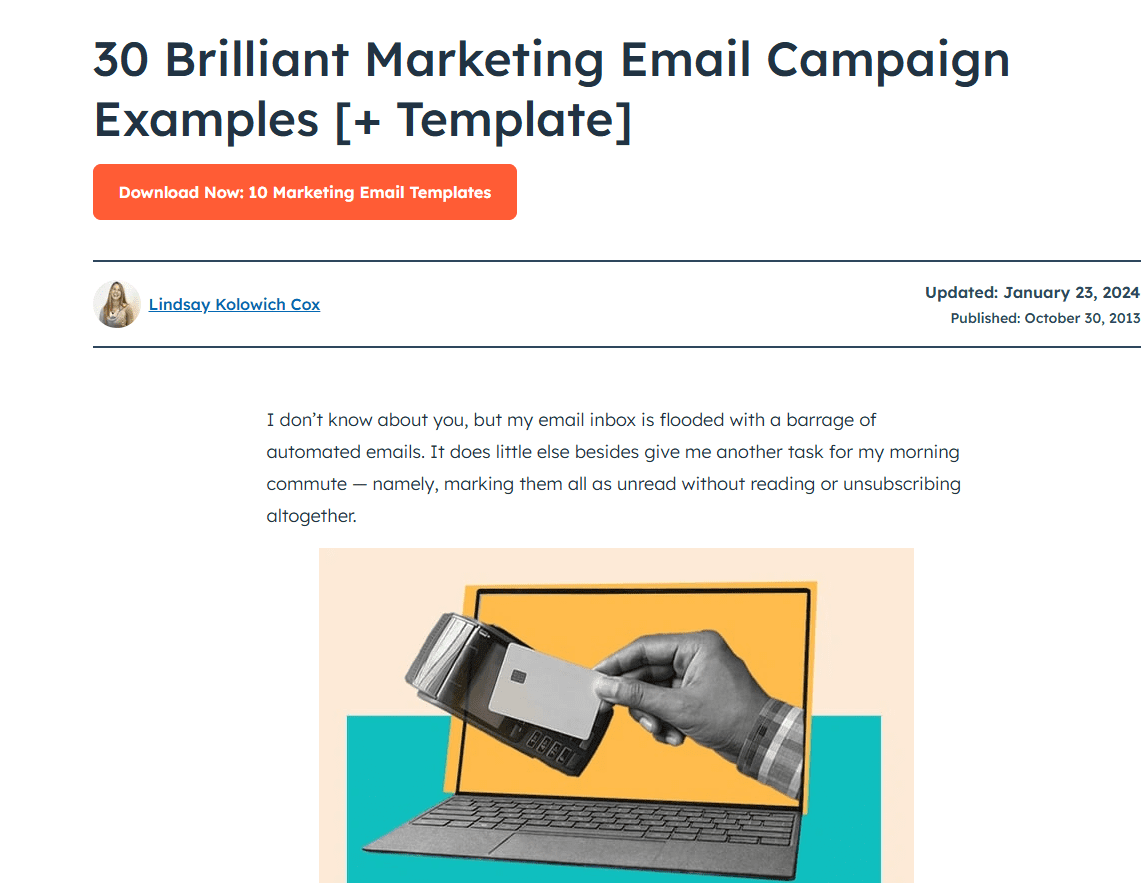 Listicle example on HubSpot 