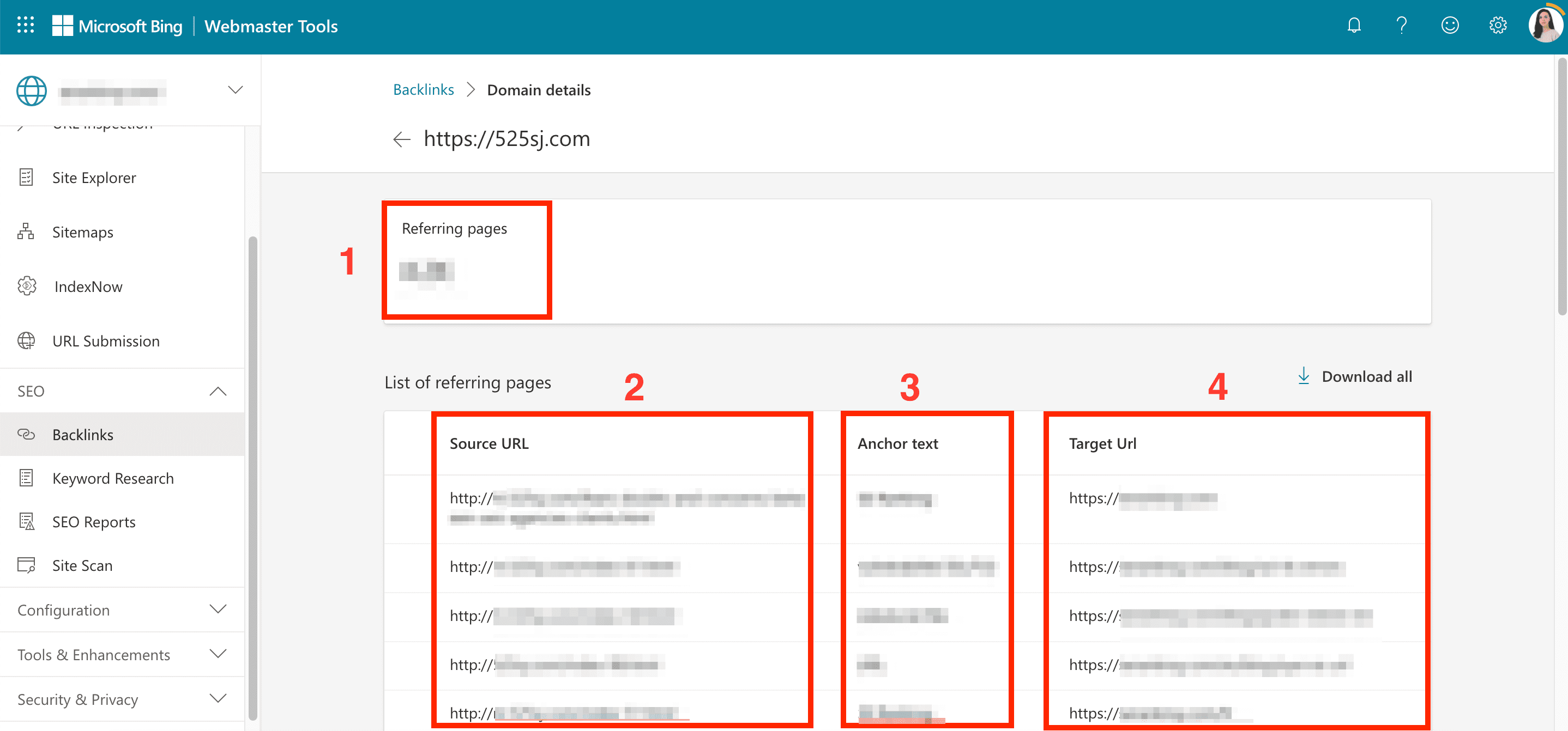 Linking domain details in BWT