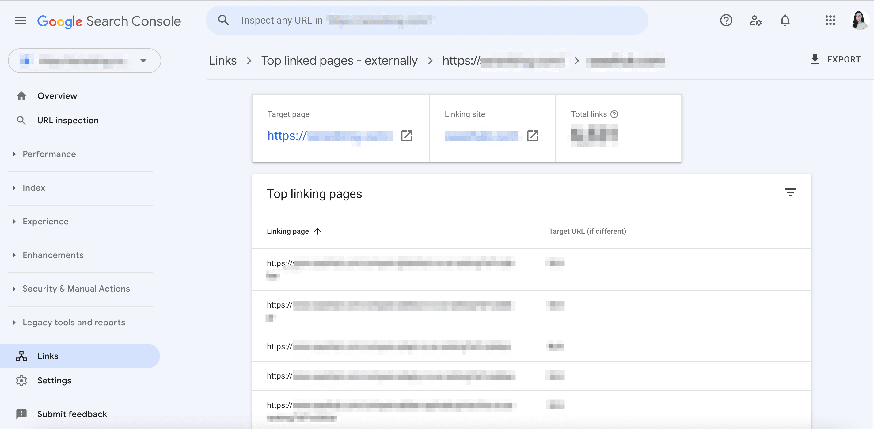 Linking site details in GSC