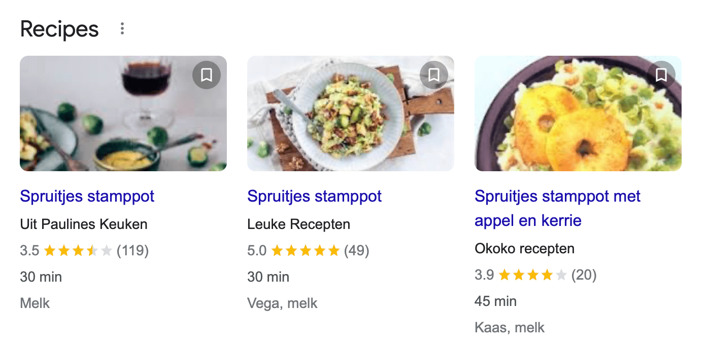 Rich snippet in SERP