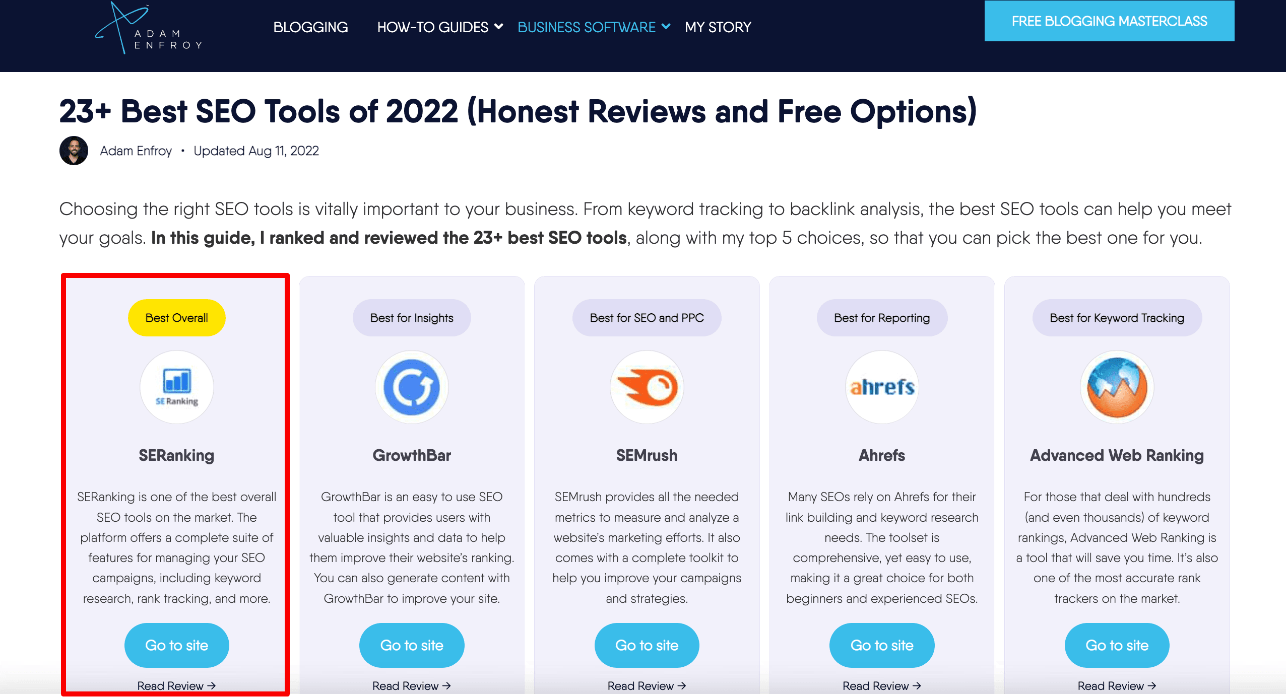 Detailed comparison of different companies with a backlink